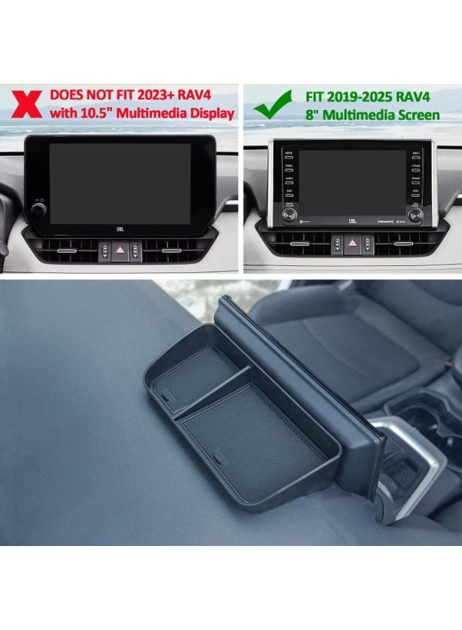 KISSUN Dash Center Console Tray Compatible with 2019-2023 2024 Toyota Rav4 Accessories, Dashboard Storage Organizer Solid Plastic Tissue Sunglasses Holder (Not for New 10.5'' Multimedia Display) - Image 3